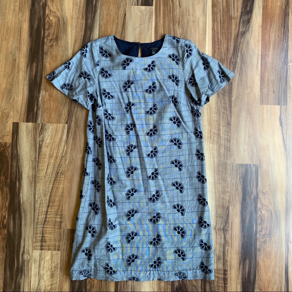 Ann Taylor Plaid Mini Eyelet Dress